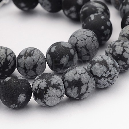 Natural Snowflake Obsidian Gemstone Beads G-J338-03-10mm-1