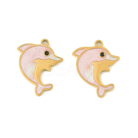 304 Stainless Steel Enamel Pendants STAS-H251-01A-G-1