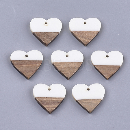 Resin & Walnut Wood Pendants X-RESI-S358-81G-1