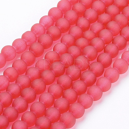 Baking Paint Transparent Glass Bead Strands GLAA-S031-4mm-40-1