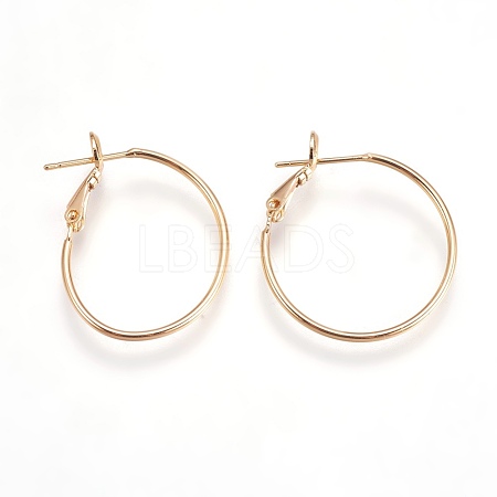 Brass Hoop Earrings EJEW-P160-03G-NF-1