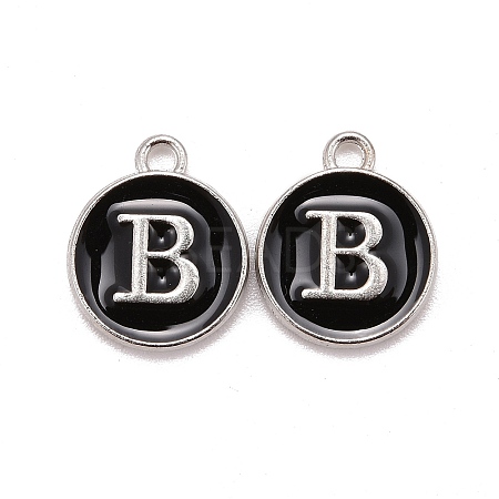 Platinum Plated Alloy Charms LS-ENAM-S118-02B-P-1