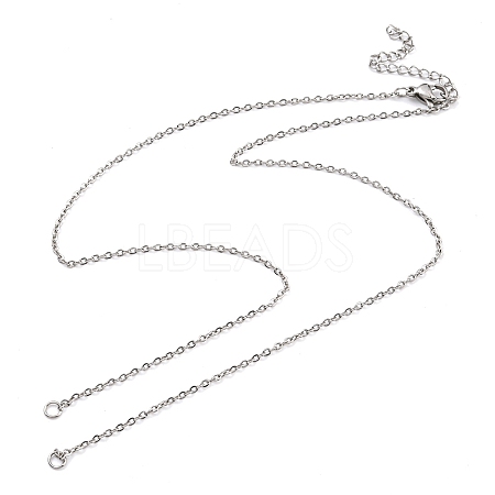 Tarnish Resistant 304 Stainless Steel Cable Chains Necklace Makings AJEW-P119-04A-P-1