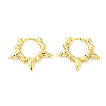 Rack Plating Brass Spike Hoop Earrings for Women EJEW-D059-22G-1