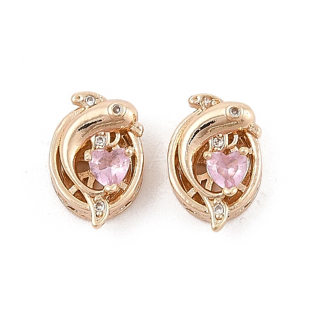 Rack Plating Brass Micro Pave Cubic Zirconia Beads KK-F879-01G-01-1