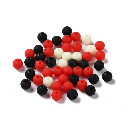 Rubberized Style Imitated Silicone Acrylic Beads MACR-D029-01H-1