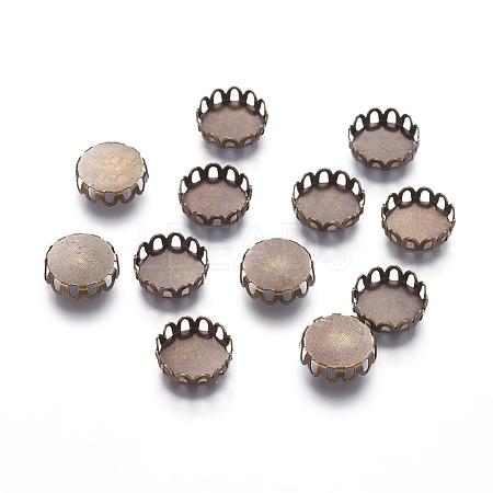 Brass Lace Edge Bezel Cups KK-C1764-3-AB-1
