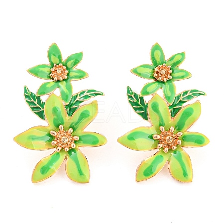 Saint Patrick's Day Theme Zinc Alloy Dangle Stud Earrings EJEW-Z030-01B-LG-1