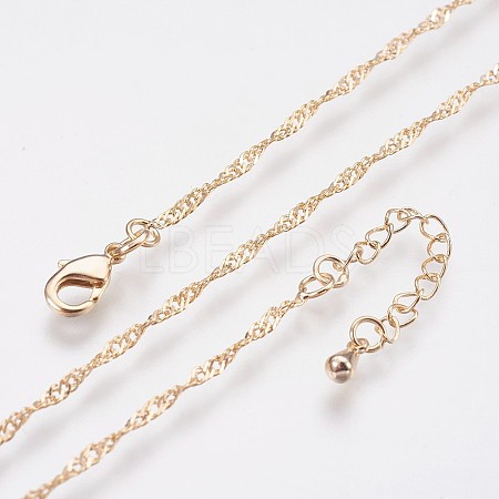 Long-Lasting Plated Brass Chain Necklaces X-NJEW-K112-11G-NF-1