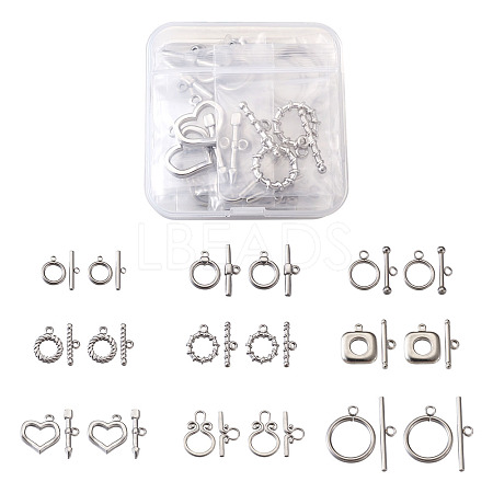 304 Stainless Steel Toggle Clasps STAS-FW0001-05P-1