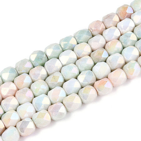 Anti-Tarnish Electroplate Glass Beads Strands X-GLAA-N057-6mm-06-1
