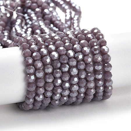 Electroplate Opaque Glass Beads Strands X-EGLA-A035-P4mm-A11-1