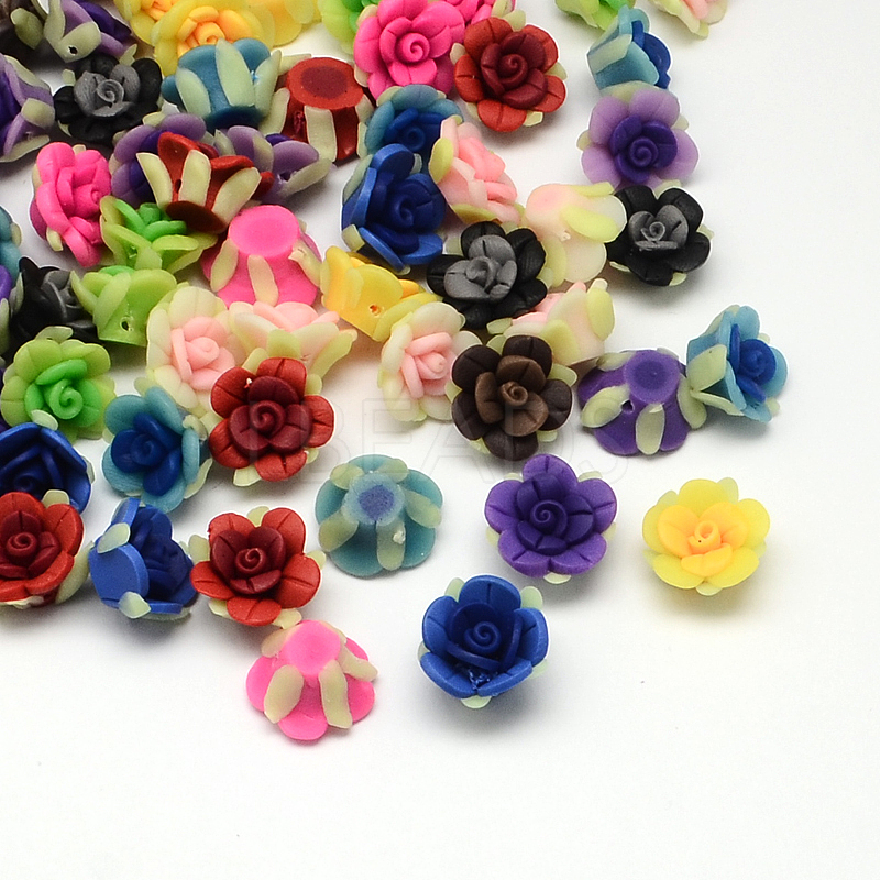 Handmade Polymer Clay Flower Beads