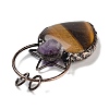 Natural Tiger Eye & Amethyst Big Pendants G-A221-04F-2