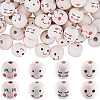 100Pcs 4 Styles Wood European Beads WOOD-GF0002-25-1