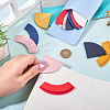 16Pcs 16 Styles PU Leather Fan Bookmarks AJEW-TA0002-23-7