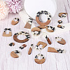 Kissitty 20Pcs 10 Style Transparent Resin & Walnut Wood Pendants RESI-KS0001-09-10