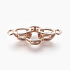 Brass Micro Pave Cubic Zirconia Fold Over Clasps KK-P164-12RG-2