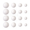 120Pcs 4 Styles Spray Painted White Wood Cabochons WOOD-TA0001-52-2