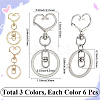18Pcs 3 Style Alloy Keychain Clasps KEYC-SP0001-49B-2
