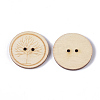 2-Hole Printed Wooden Buttons BUTT-T006-009-2