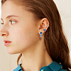 ANATTASOUL 6Pcs 6 Style Flower & Square & Star & Moon Cubic Zirconia Stud Earrings EJEW-AN0003-31-5