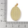 Rack Plating Brass Pave Shell Oval Pendants KK-U032-92G-09-3