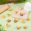 18Pcs 6 Styles Resin Chick & Stump with Mushroom Ornaments DJEW-TA0001-41-6