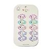 10Pcs 5 Colors Tartan Pattern Epoxy Resin Snap Hair Clip PHAR-P009-01J-1