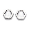 304 Stainless Steel Hexagon Huggie Hoop Earrings STAS-H156-03B-P-2