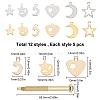 SUNNYCLUE DIY 60Pcs Metal Nail Art Dangle charm Decoration Kits MRMJ-SC0001-05-2