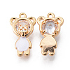 Brass Micro Clear Cubic Zirconia Pendants KK-R116-037-NF-2