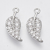 Brass Micro Pave Clear Cubic Zirconia Pendants ZIRC-T011-12P-NF-1