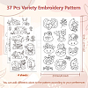 4 Sheets 11.6x8.2 Inch Stick and Stitch Embroidery Patterns DIY-WH0455-191-2