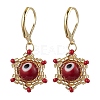 Star of David & Evil Eye Handmade Glass Seed Beads Leverback Earrings EJEW-MZ00389-02-2