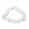 Synthetic Quartz Crystal Chips Beaded Stretch Bracelet for Women PW-WG72437-12-1