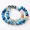 Natural Striped Agate/Banded Agate Beads Strands G-D845-01E-10mm-2