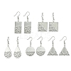 Non-Tarnish 304 Stainless Steel Geometry Dangle Earrings EJEW-JE05565-02-1