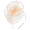 Hat Flower Mesh Organza Feathers on a Hair Band Party Headwear for Girls and Women OHAR-WH0051-009-1