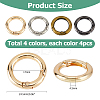 24Pcs 4 Colors Alloy Spring Gate Rings FIND-HS0001-26C-2