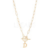 304 Stainless Steel Letter Pendant Necklaces NJEW-LP0001-52D-G-1