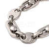 Tarnish Resistant 201 Stainless Steel Oval Link Chain Bracelets BJEW-B078-79P-2
