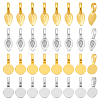 120Pcs 4 Styles Tibetan Style Alloy Glue-on Flat Pad Bails FIND-HY0004-74-1