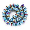 Electroplate Opaque Solid Color Glass Beads Strands EGLA-N006-033-B01-2