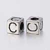304 Stainless Steel Large Hole Letter European Beads STAS-H428-01AS-C-2