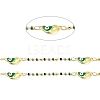 Handmade Brass Enamel Heart with Evil Eye Link Chain CHC-I045-17G-2