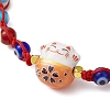 Adjustable Lanmpword Evil Eye Braided Bead Bracelet BJEW-JB11059-03-3
