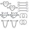 316L Surgical Stainless Steel Nipple Rings Set WGB1007-01-5