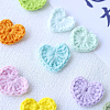 Fingerinspire 14Pcs 14 Colors Heart Handmade Crochet Cotton Appliques AJEW-FG0002-48-5