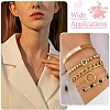 6Pcs 3 Colors Brass Micro Pave Cubic Zirconia Heart Slide Charms ZIRC-YW0001-36A-6